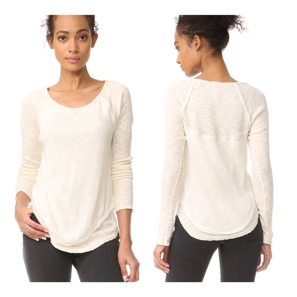 Free People Tops - FREE PEOPLE Layered Friday Feelin Tee Cream XS NWT